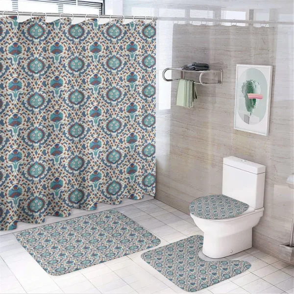 Traditional Floral Art on a shower curtain