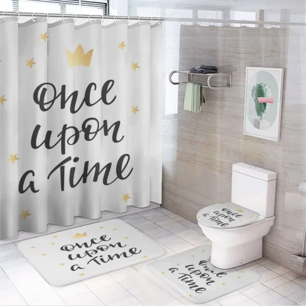 Words with Stars on a shower curtain