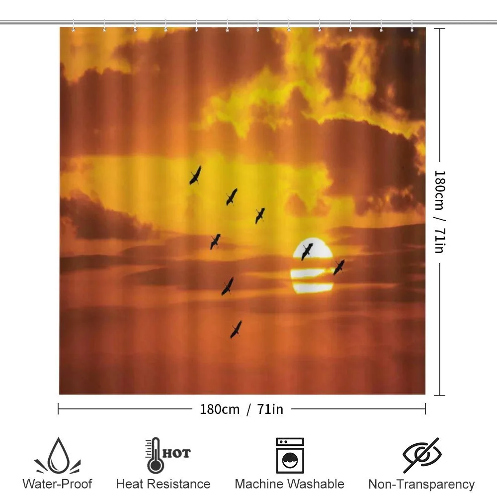 Birds Flying at Sunset — Detail 2