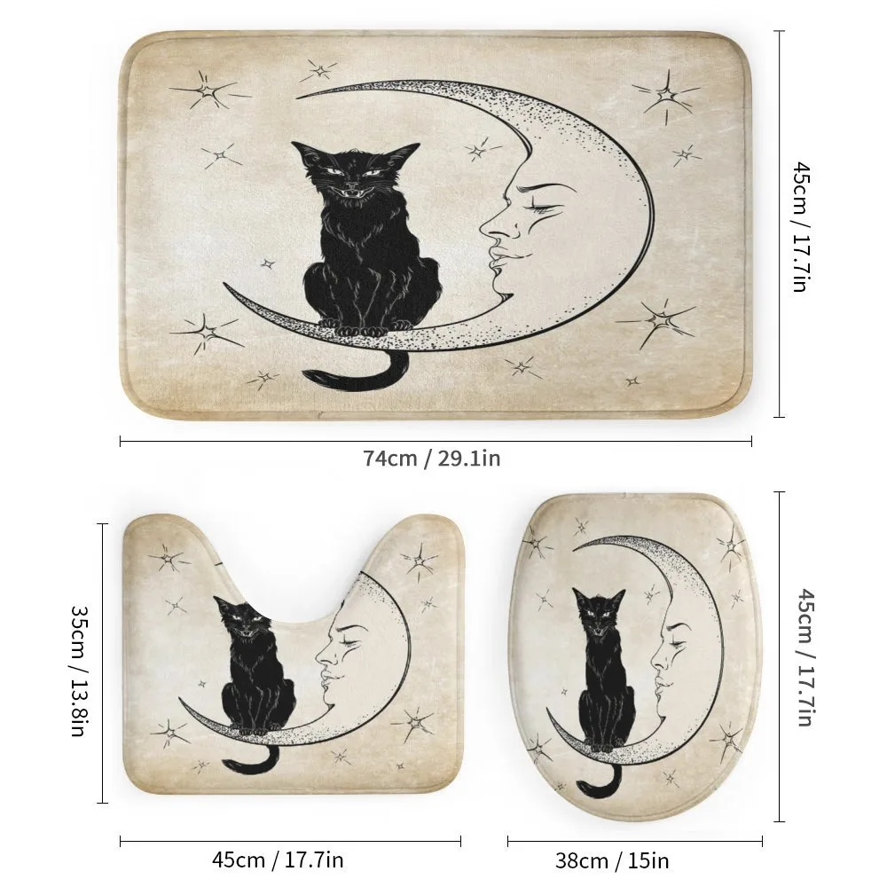 Black Cat Siting on Moon — Detail 1