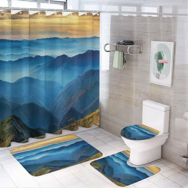 Blue Mountain Ridges on a shower curtain