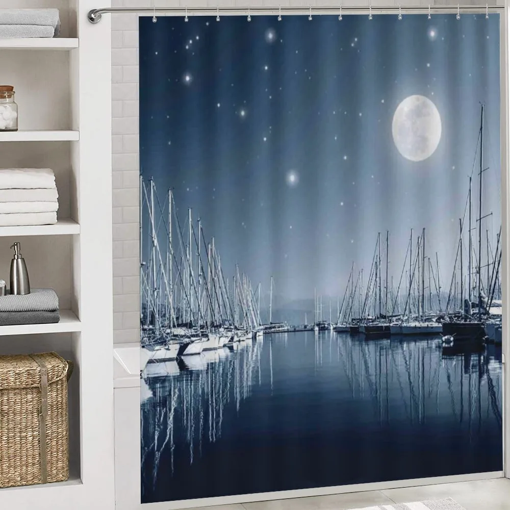 Calm Marina at Night Moon — Detail 4