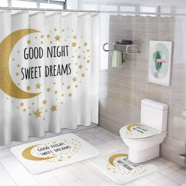 Cheerful Calligraphy on a shower curtain