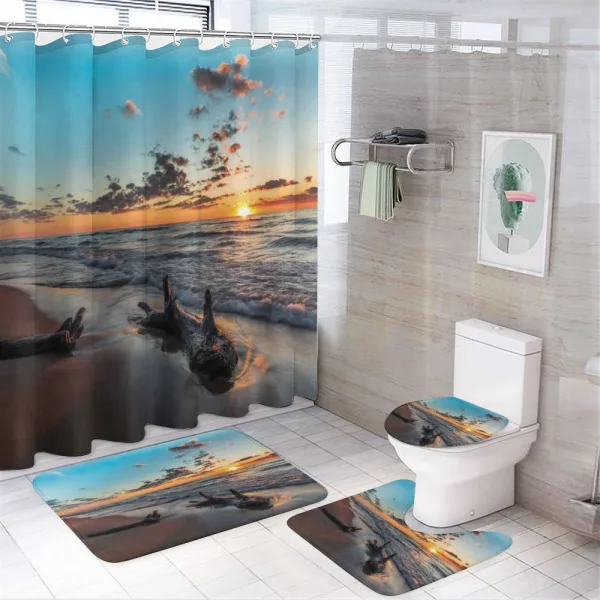 Cloudy Sky Digital View on a shower curtain