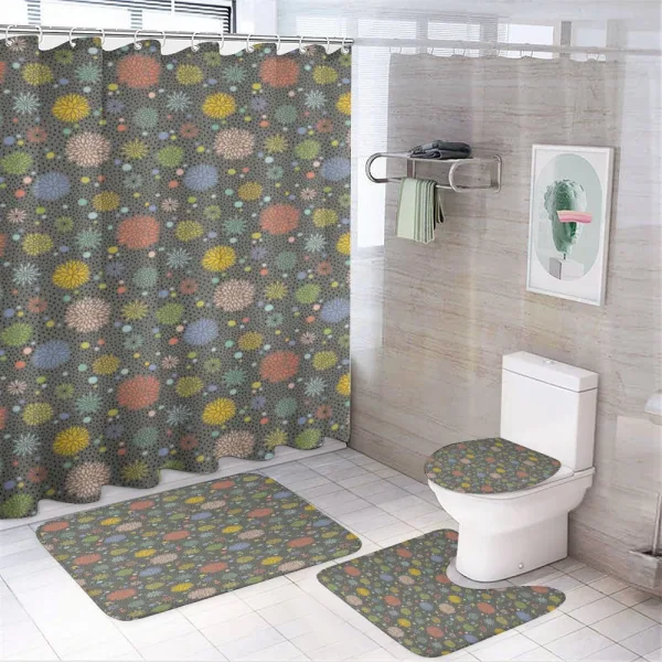 Colorful Fall Flowers on a shower curtain