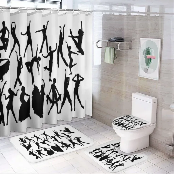 Dancer Silhouettes on a shower curtain
