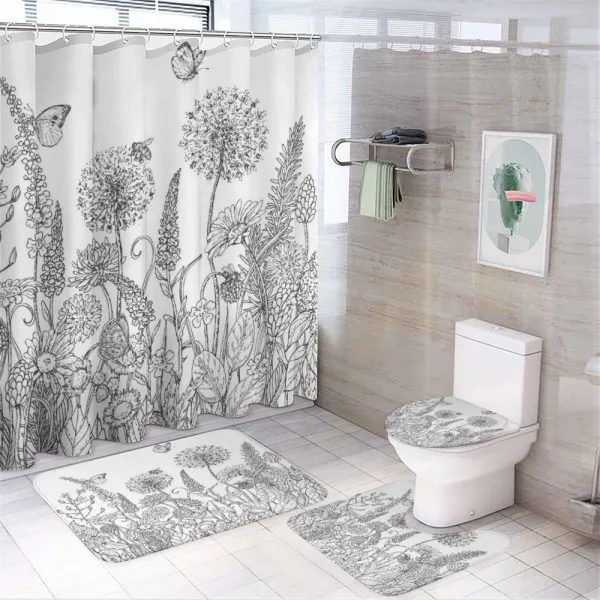 Flowers Garden Scenery on a shower curtain
