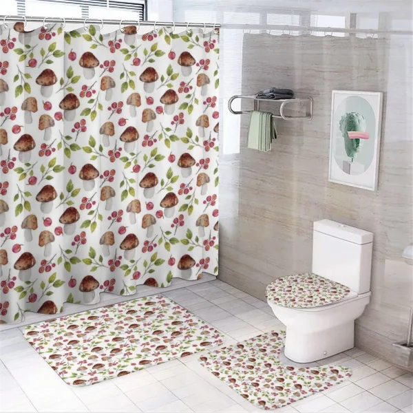 Forest Elements Fungus on a shower curtain
