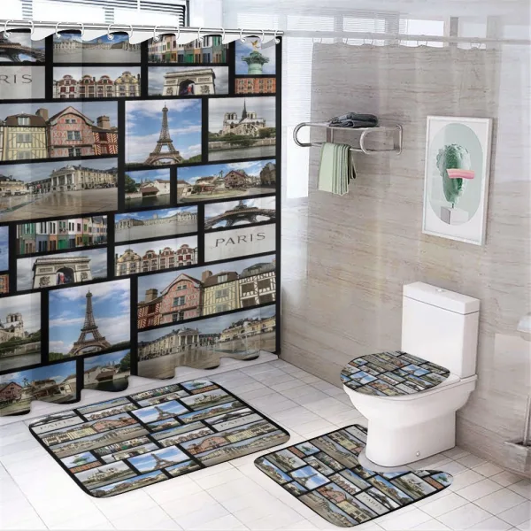 France Iconic Landmarks Photo on a shower curtain