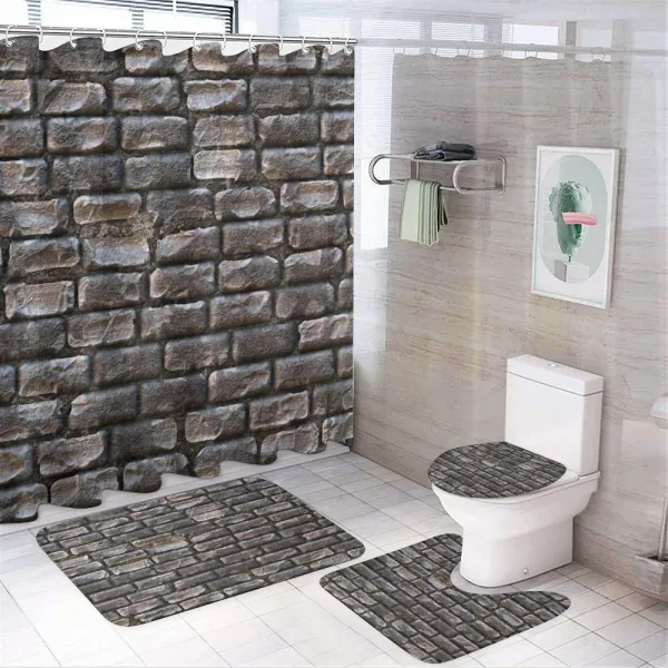 Fuliginous Tiles on a shower curtain