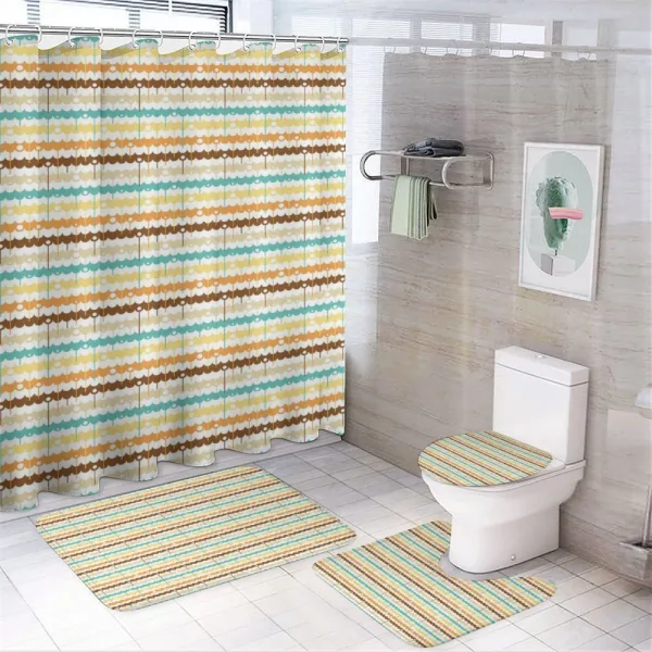 Geometrical Rounded Ornate on a shower curtain