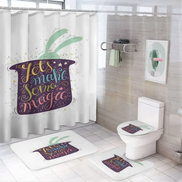 Lets Make Some Magic Phrase on a shower curtain