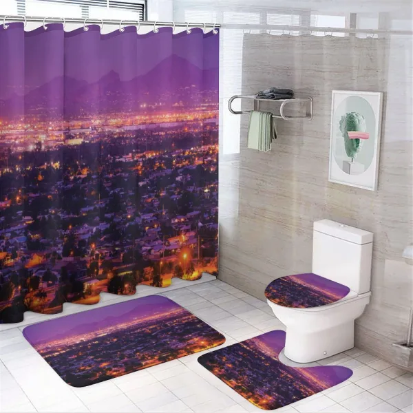 Night Panorama of Phoenix on a shower curtain