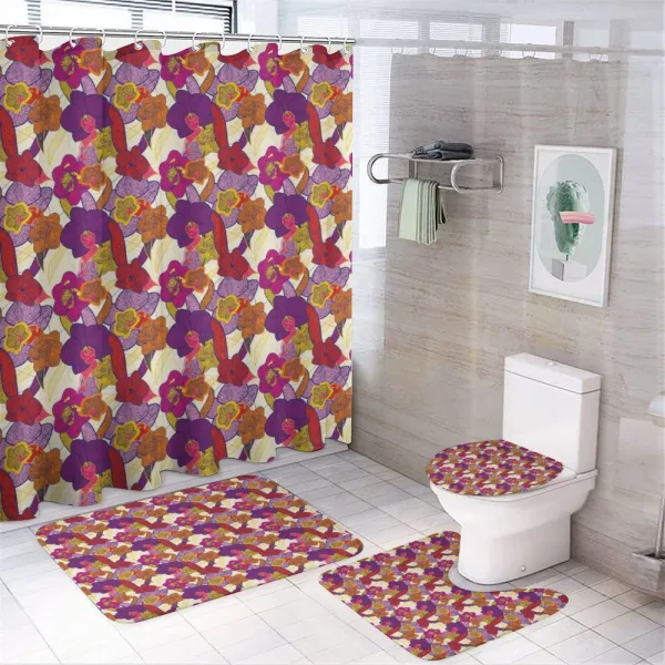 Orchids and Peonies on a shower curtain