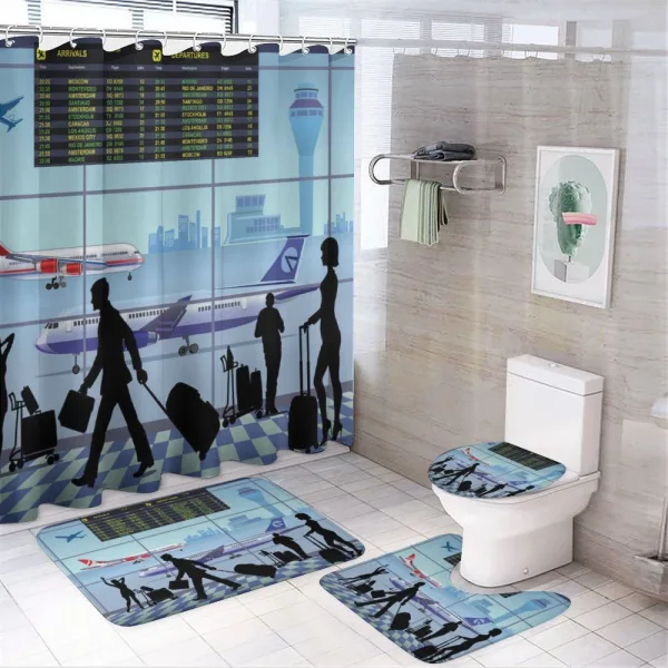 Planes People Flight Board on a shower curtain
