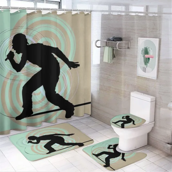 Rapper with Microphone on a shower curtain