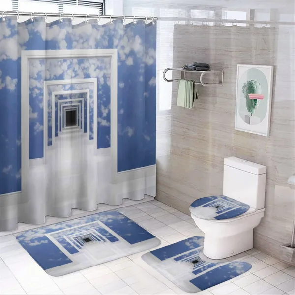 Sky Clouds on Walls on a shower curtain