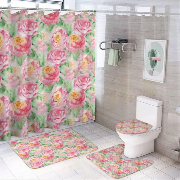 Soft Blossoming on a shower curtain