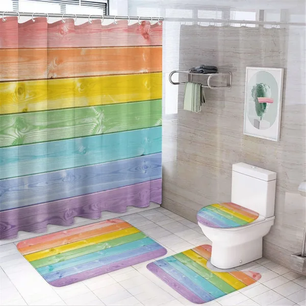 Wooden Planks Rustic on a shower curtain