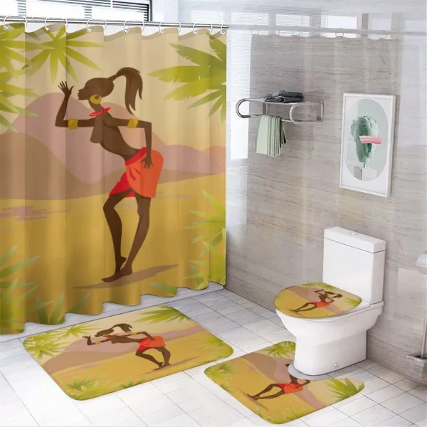 Young Girl Exotic on a shower curtain