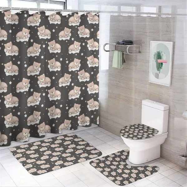 Bears Sleeping on Clouds on a shower curtain