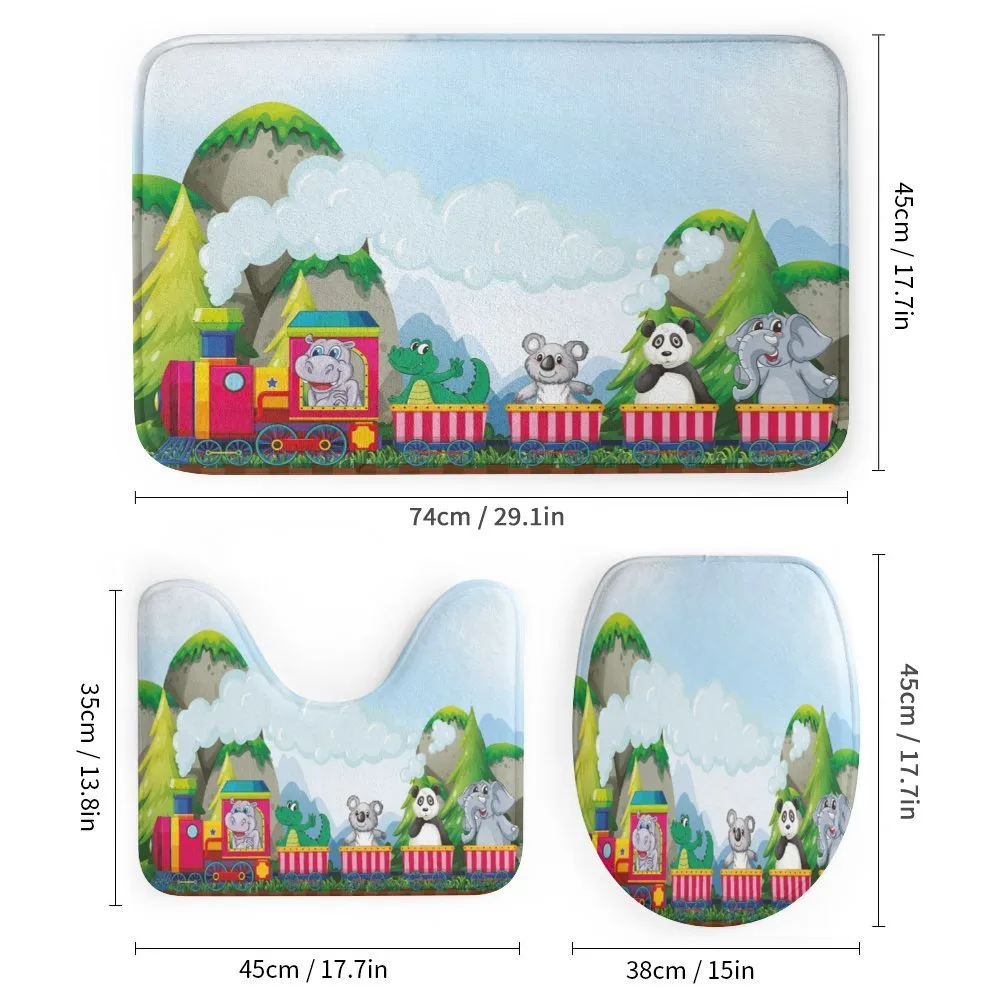 Cartoon Animals on Train — Detail 1
