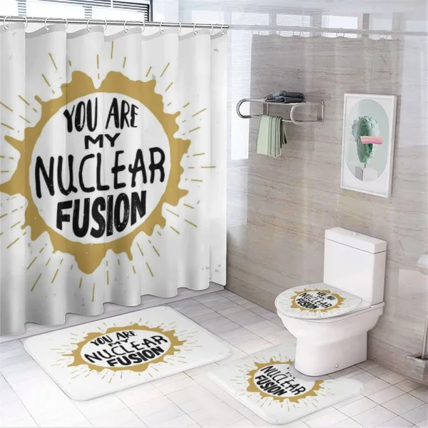 Cosmic Star Love Message on a shower curtain