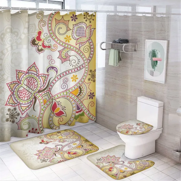 Flower Ornaments on a shower curtain
