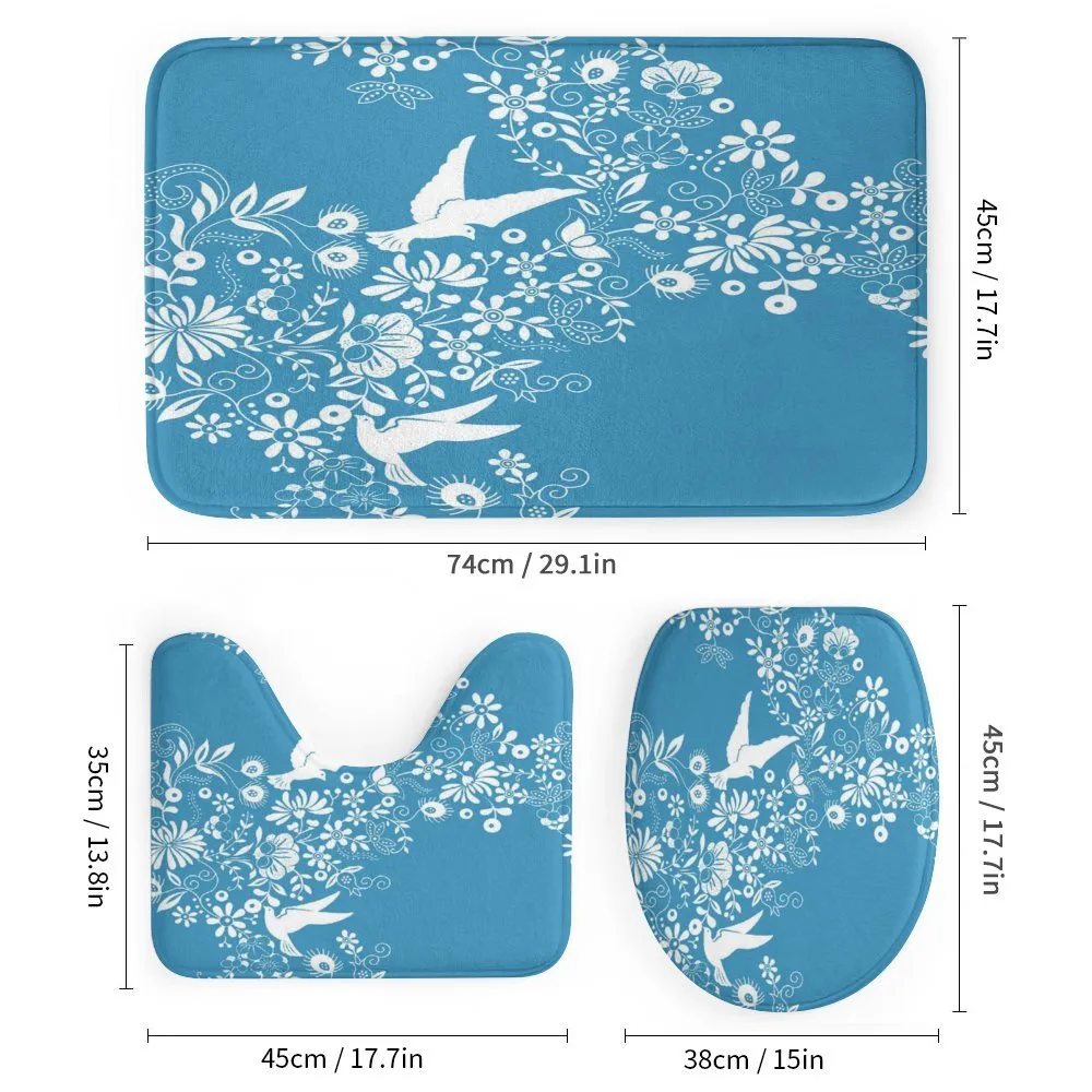 Flowers Flying Doves Asian — Detail 1