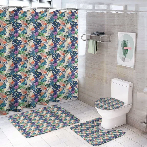 Flowers of Exotic Plants on a shower curtain