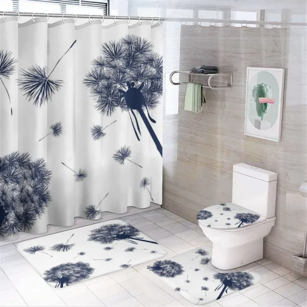 Flying Pollens Flower on a shower curtain