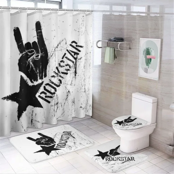 Grunge Effect Hand Star on a shower curtain