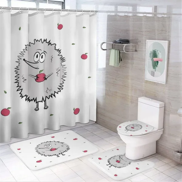 Happy Mammal Apples on a shower curtain