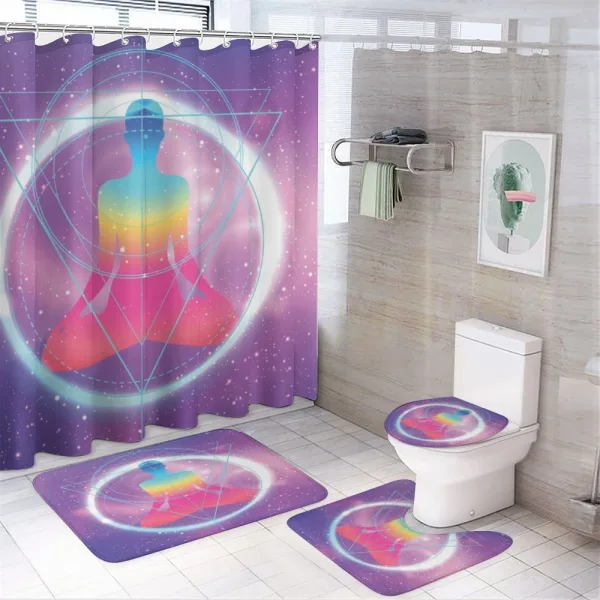 Human Meditation Galaxy on a shower curtain