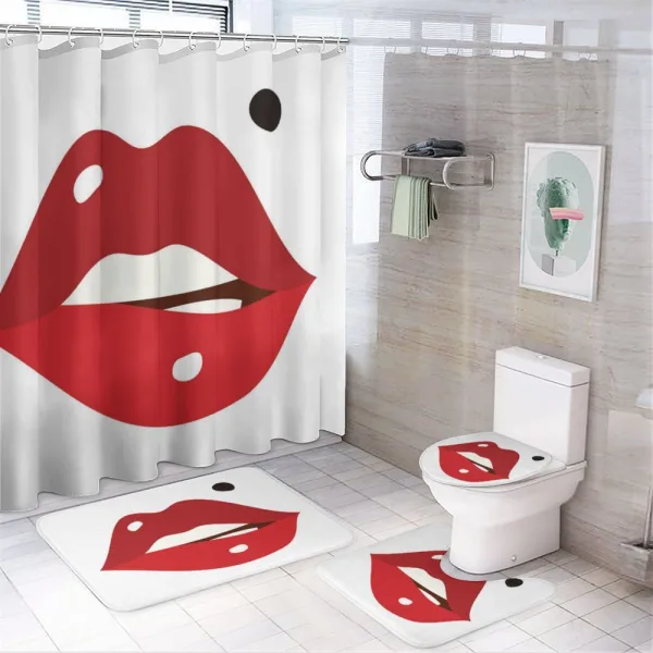 Minimalistic of Upper Lip Mole on a shower curtain