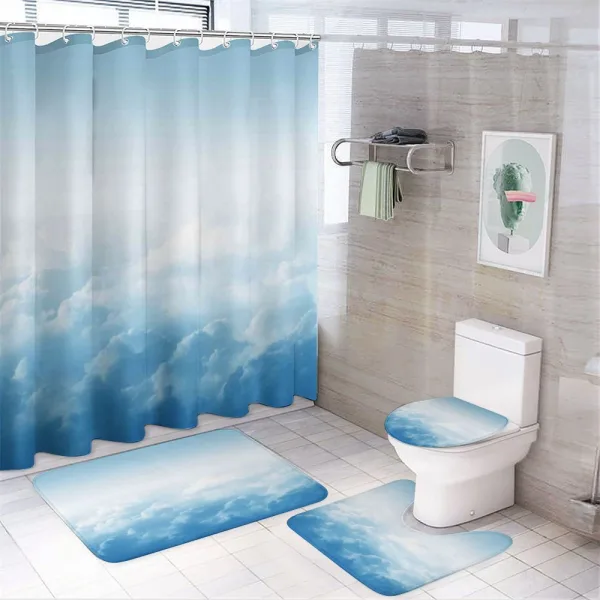 Peaceful Fluffy Clouds on a shower curtain