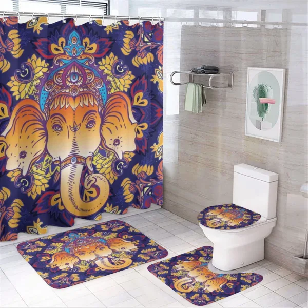 Petal and Leaf Design on a shower curtain