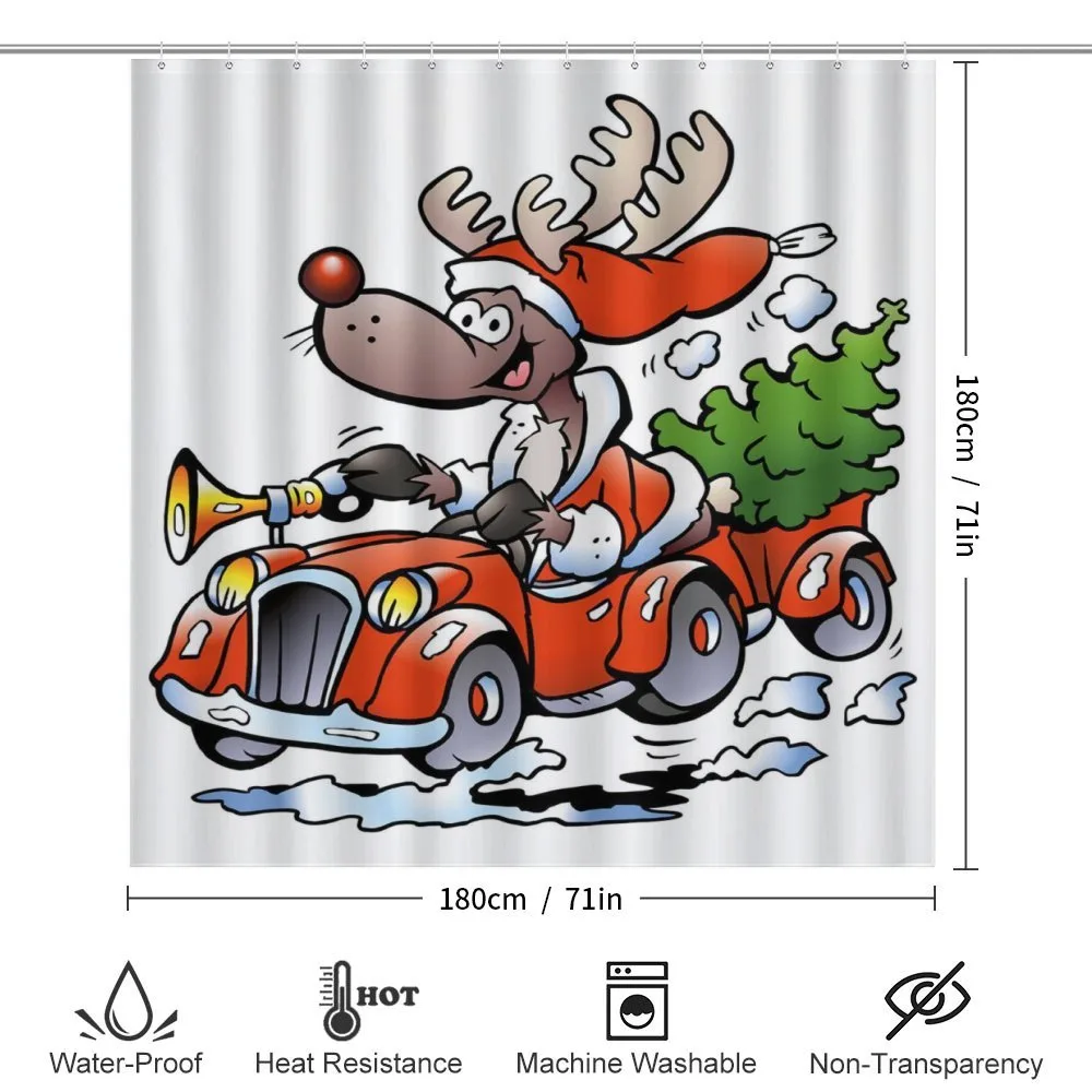 Reindeer in Red Car — Detail 2