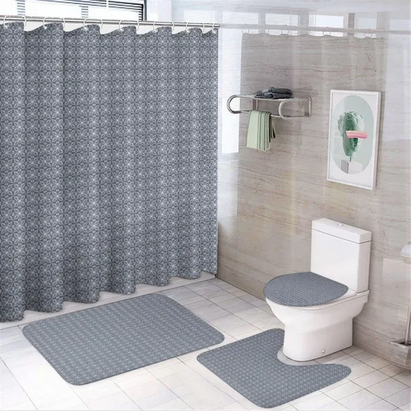 Rhythmic Leaves Butterflies on a shower curtain