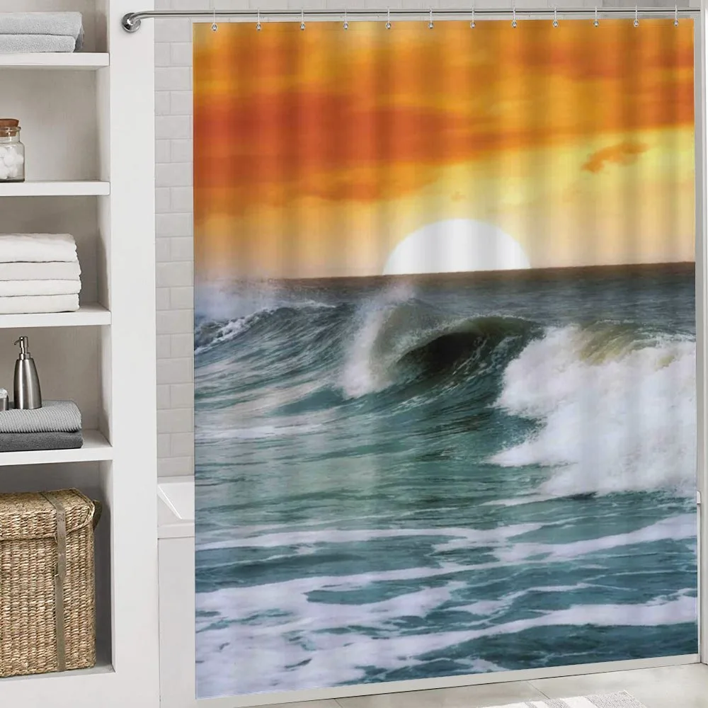 Sunset over Wavy Ocean — Detail 4