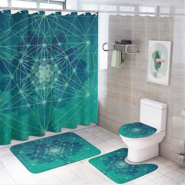 Tree with Shapes on a shower curtain