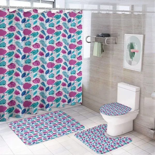 Tropic Leaves Rounds on a shower curtain