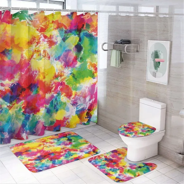 Vivid Messy Watercolors on a shower curtain
