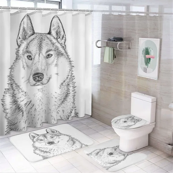 Woods Animal Wolf on a shower curtain