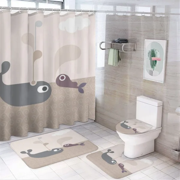 Abstract Fish Designs Artsy on a shower curtain