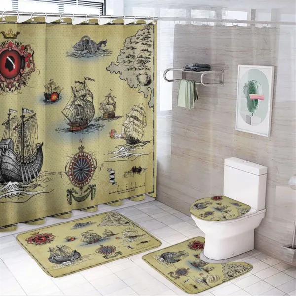 Antique Map Pirate on a shower curtain