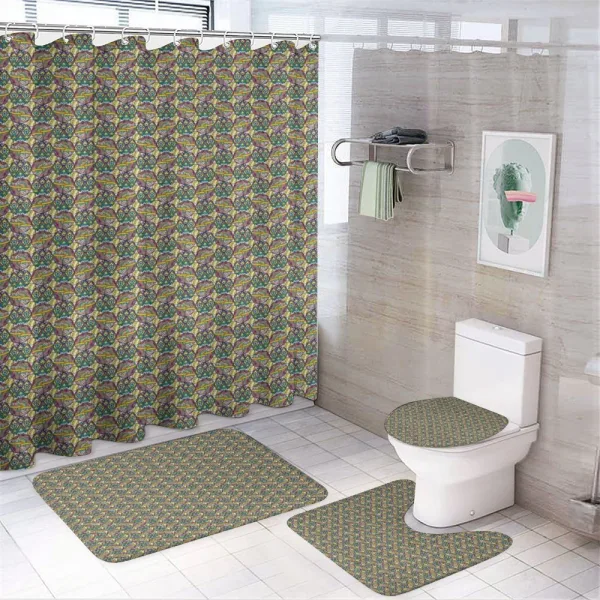 Boho Mandala Patchwork on a shower curtain