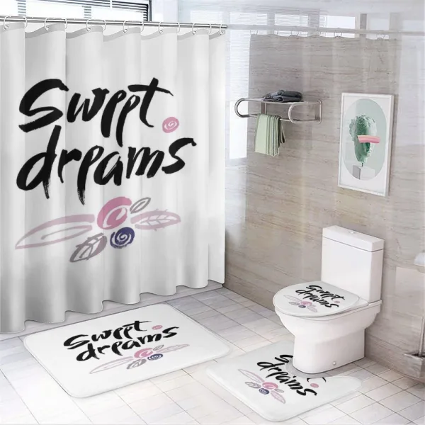 Calligraphy Words on a shower curtain