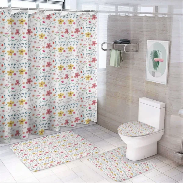 Colorful Wild Meadow Botany on a shower curtain