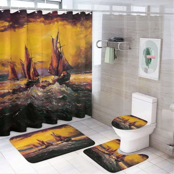 Cruise Ship Sun on a shower curtain